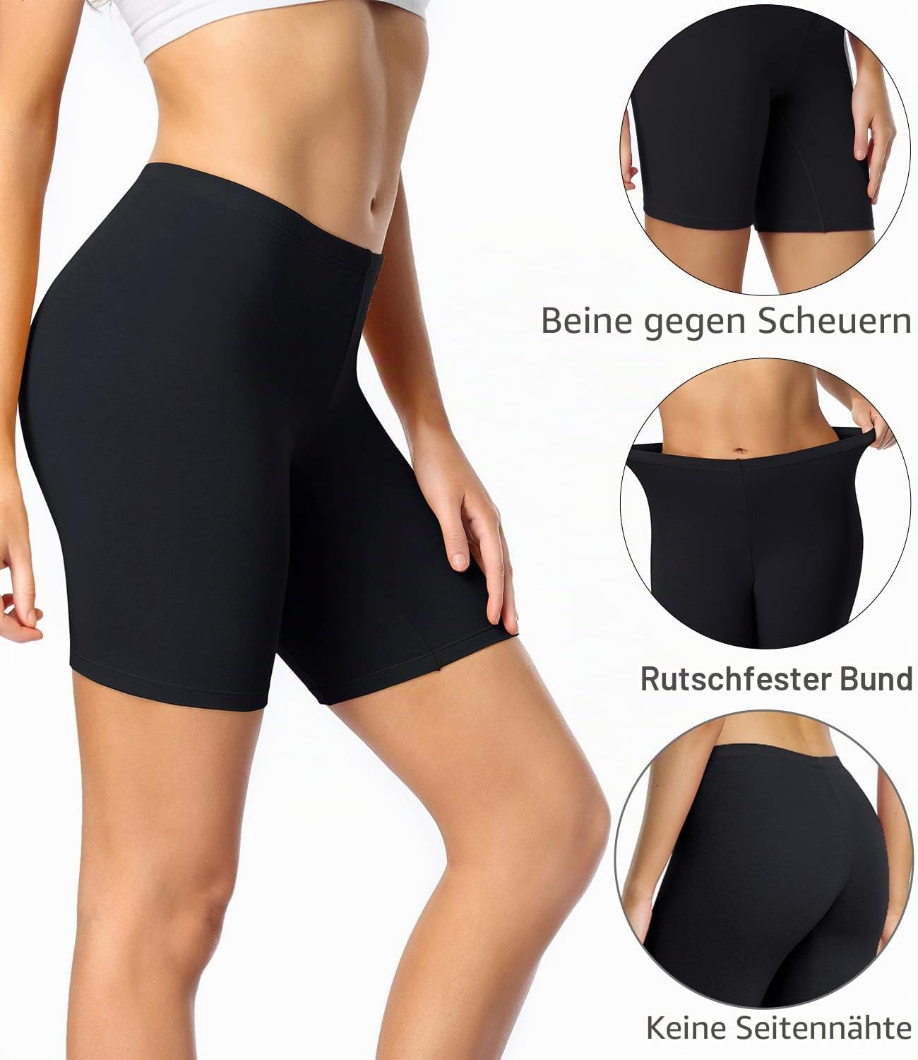 Detalle de wirarpa Unterhosen Radlerhose Boxershorts Damen – Hoher Bund, Baumwolle, Lange Unterwäsche, Größe S–5XL