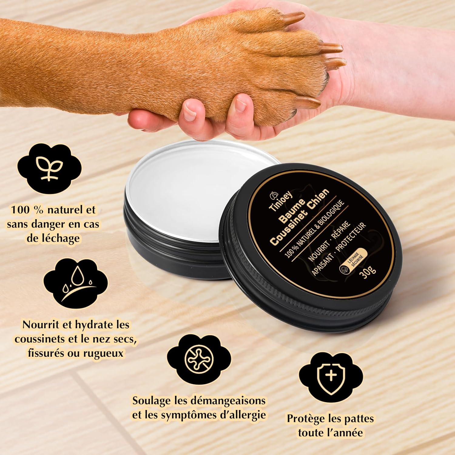 Detalle 2 de Tinioey Baume Coussinet Chien 60 g Bio
