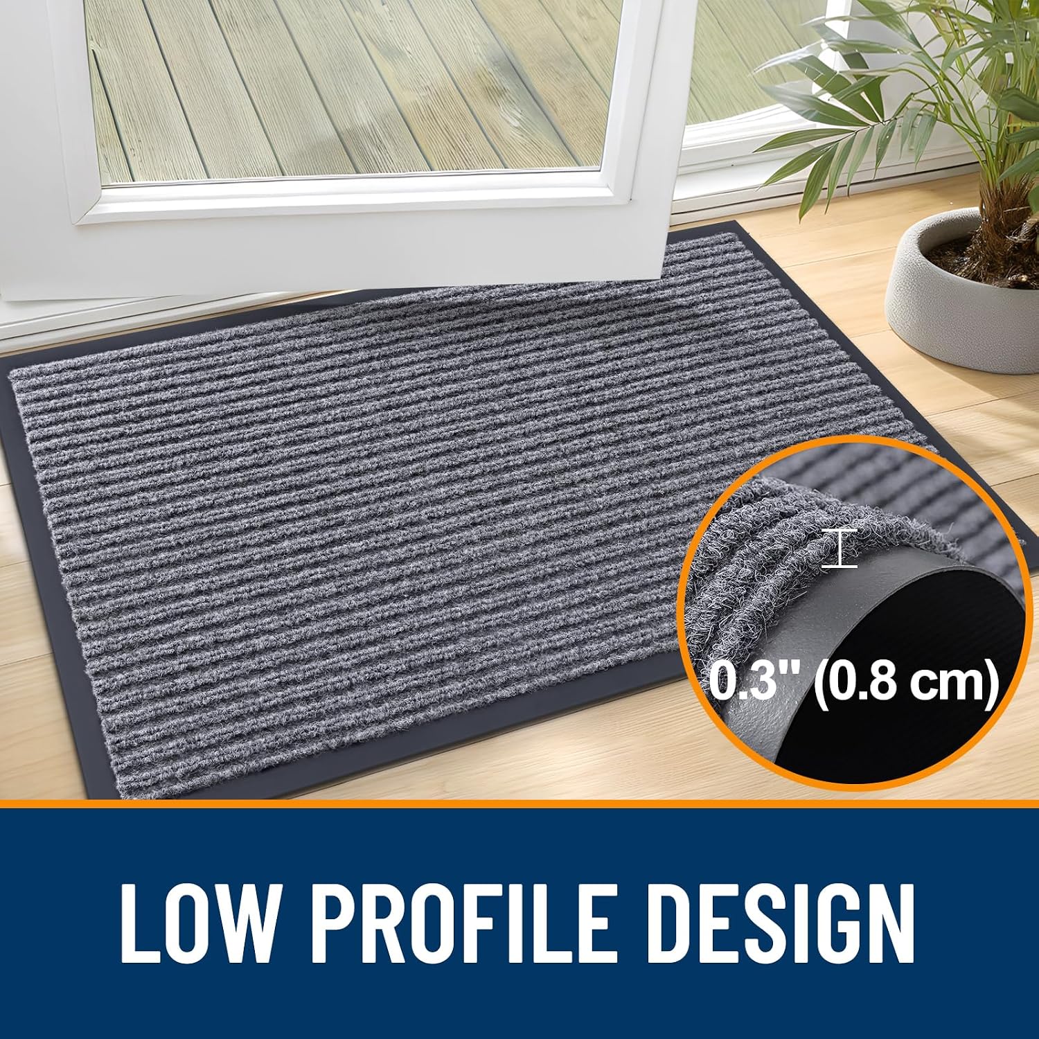 Thumbnail 3 de OLANLY Front Door Mat 71x23 Grey