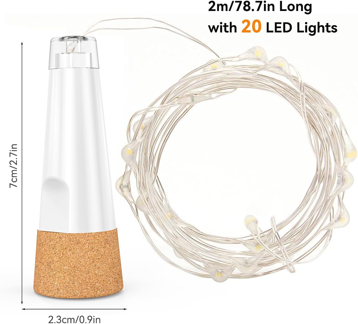 Thumbnail 6 de KOBWA Luci per bottiglie con sughero: set multicolore ricaricabile USB, 16 pezzi