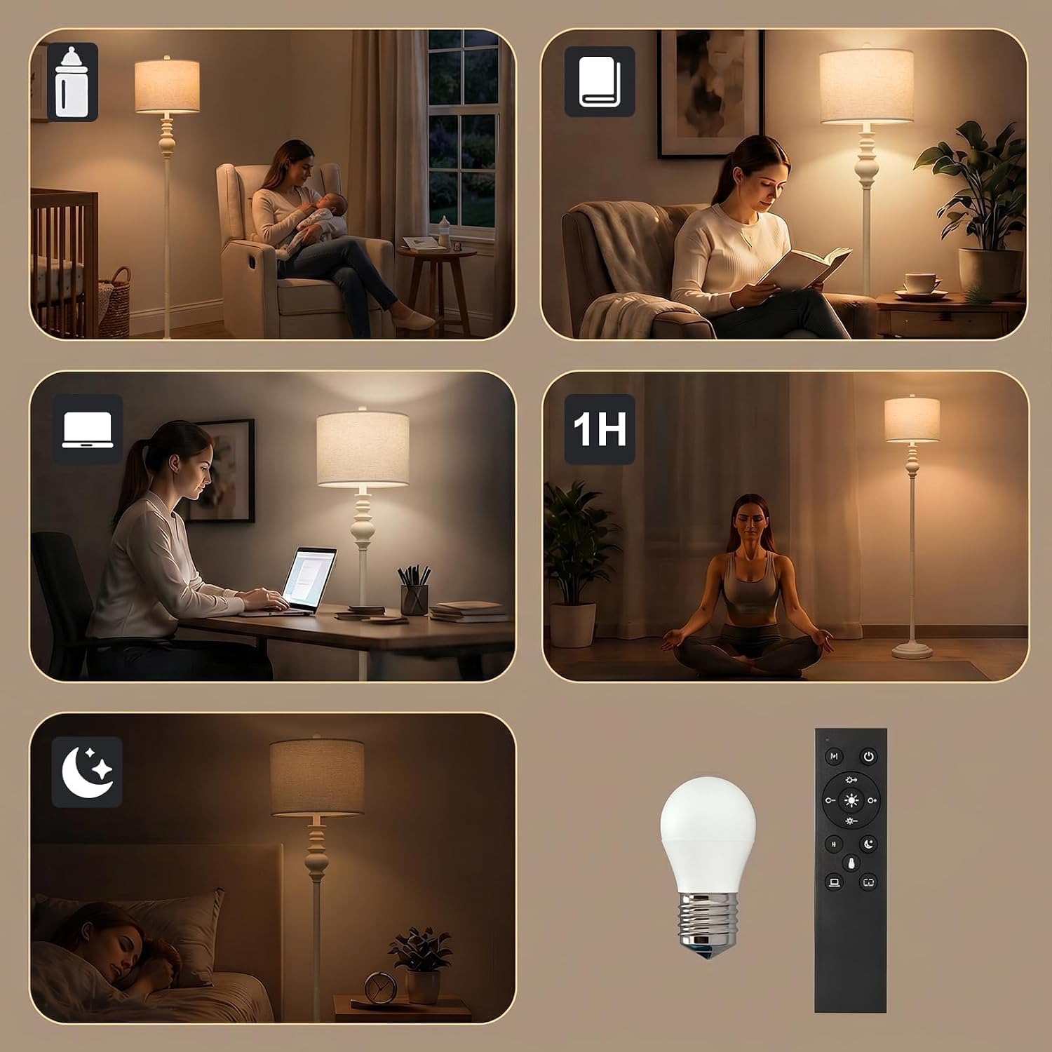 Thumbnail 6 de BOBOMOMO Farmhouse Floor Lamp 64.25-inch