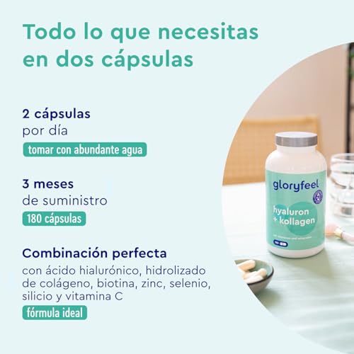 Detalle 2 de Colágeno + Ácido Hialurónico + Vitamina C - 180 cápsulas