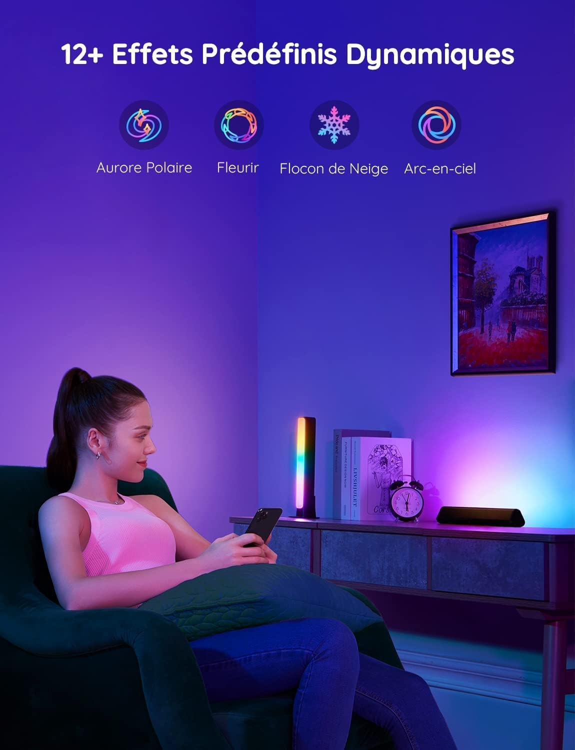 Thumbnail 4 de Govee Lampe LED TV Barres RGBICWW WiFi – Commande vocale et ambiance lumineuse pour TV et PC