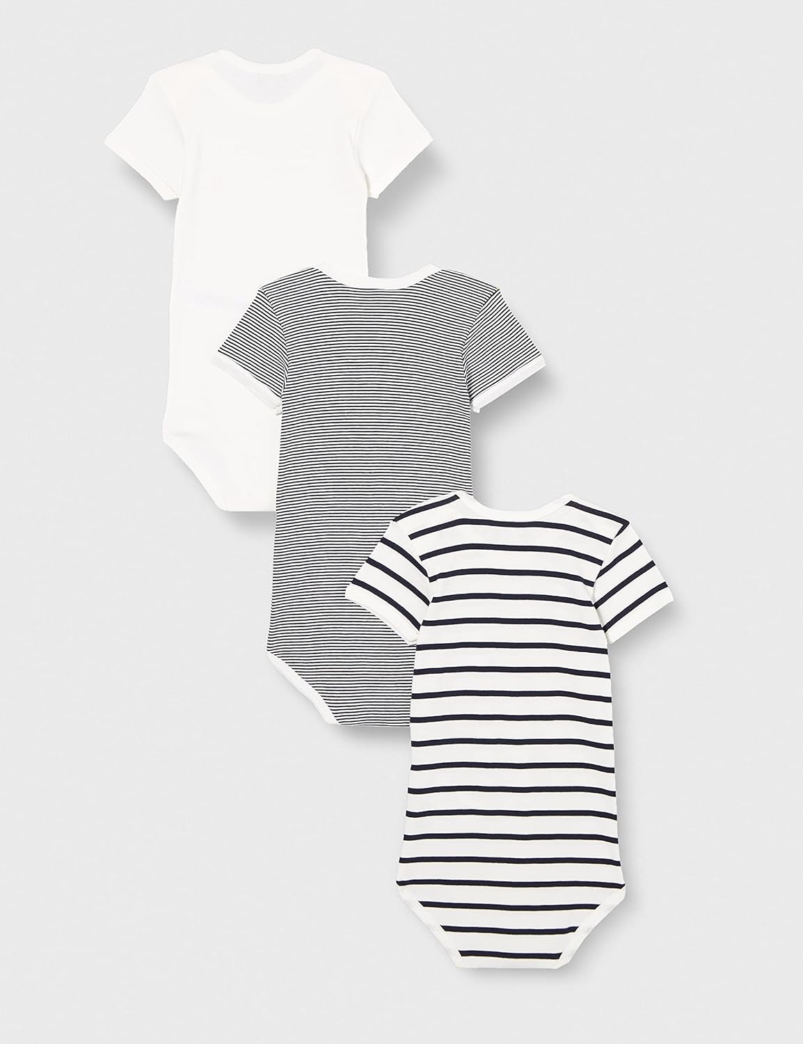 Thumbnail 2 de Petit Bateau Unisex Baby striped short-sleeve body (pack of 3) in organic cotton