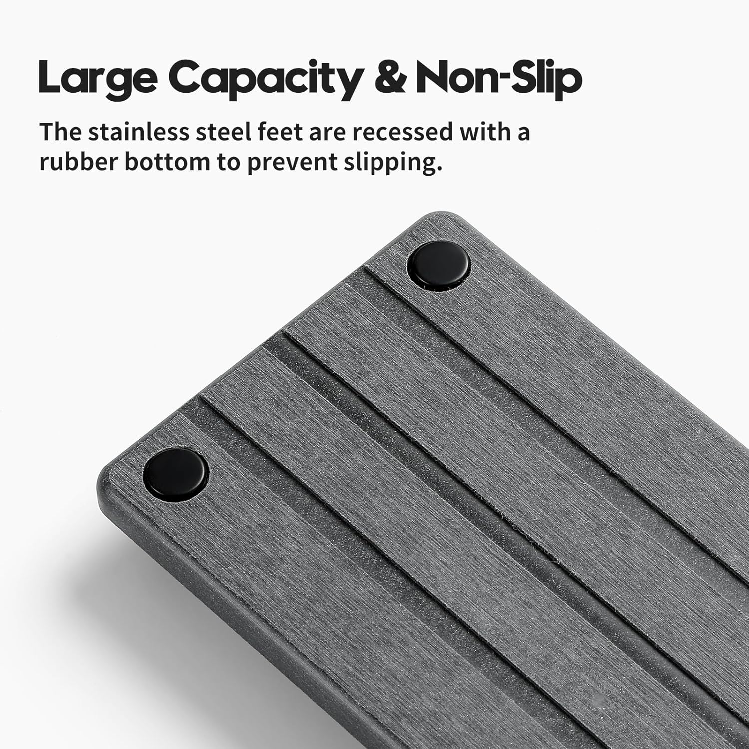 Detalle de Razborci Tapis de séchage en pierre pour comptoir – Plateau absorbant en diatomite noir