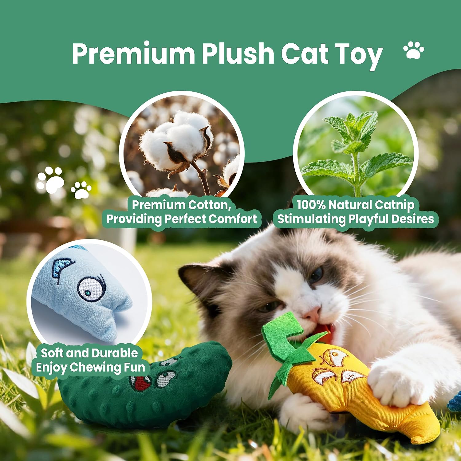 Detalle de PURETOY Catnip Toys Set of 3