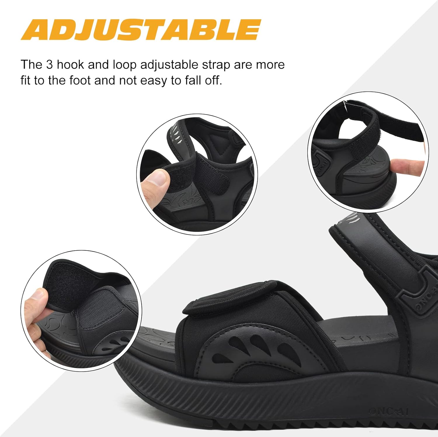 Thumbnail 3 de ONCAI Women’s Walking Sandals with Arch Support & Orthotic Footbed (Plantar Fasciitis) – 3 Adjustable Straps