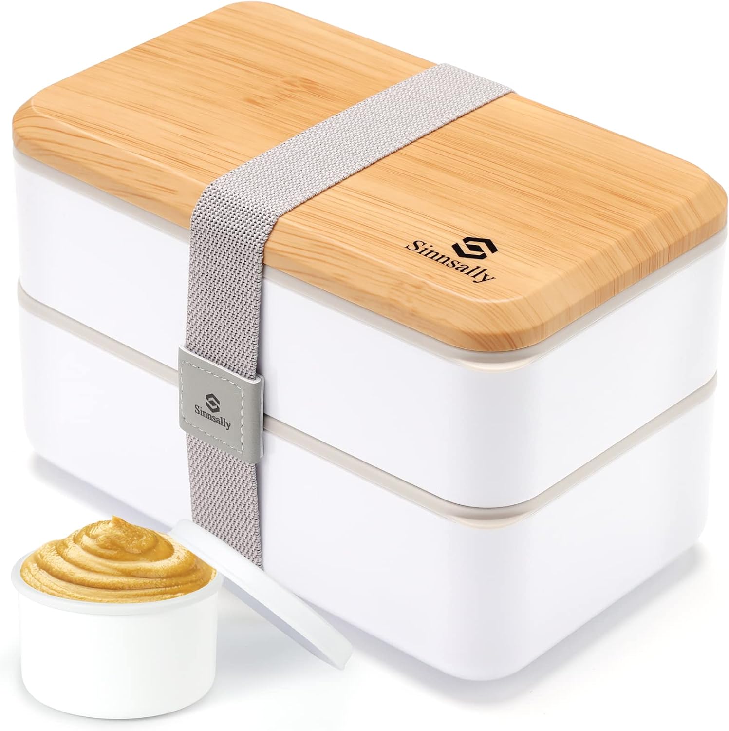 Thumbnail 6 de Sinnsally Bento lunchbox voor volwassenen, 1400 ml, 2 vakken, Scandinavisch groen