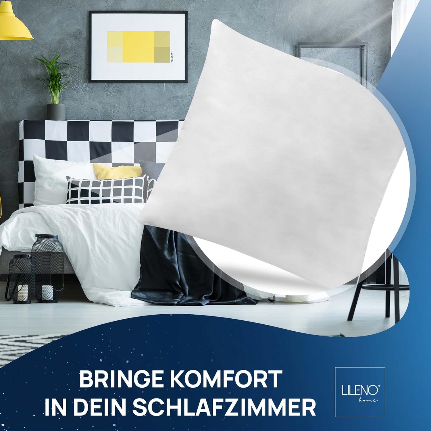 Thumbnail 2 de LILENO HOME Federkissen 50x50 cm (2er-Set) mit Federfüllung – für Kopf, Schlaf- und Bettkissen
