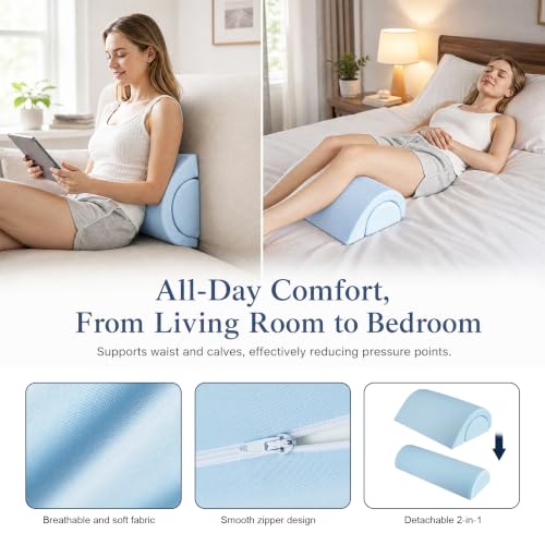 Detalle de 2-in-1 Halbmond Lagerungsrolle für Knie, Beine, Rücken und Nacken (Blau) – Wapasezyar