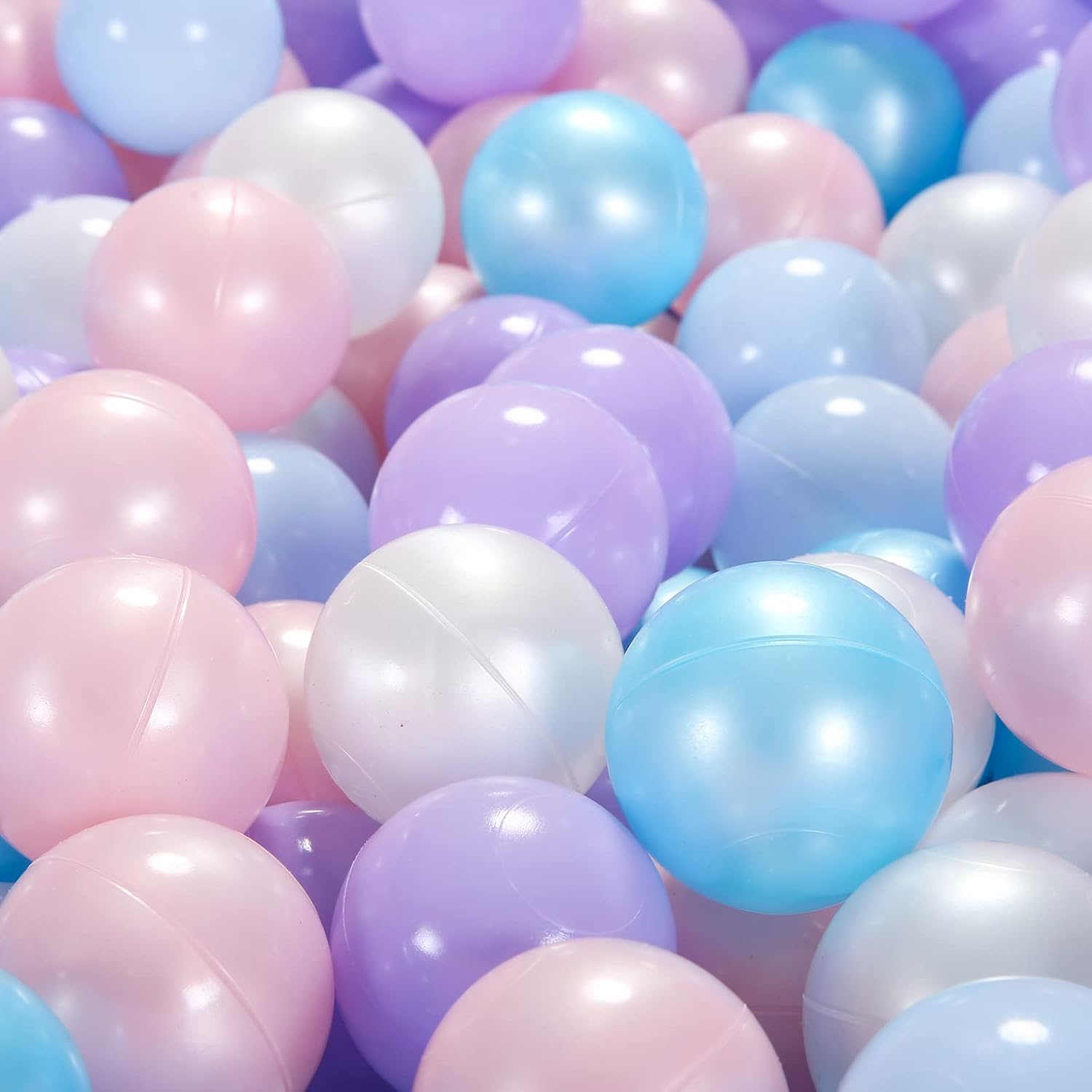 Detalle de Heopeis Ball Pit Balls Pack (100, 200, 500) – Star and Round Set, BPA Free, Phthalate Free, Non-Toxic