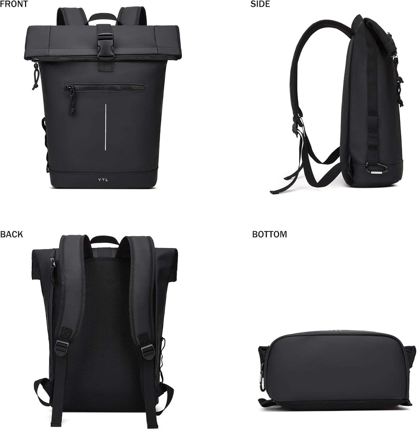 Thumbnail 6 de YTL Rolltop Wasserdicht Rucksack mit Laptopfach (für 17 Zoll) – erweiterbarer Daypack für Rad, Reisen & Schule