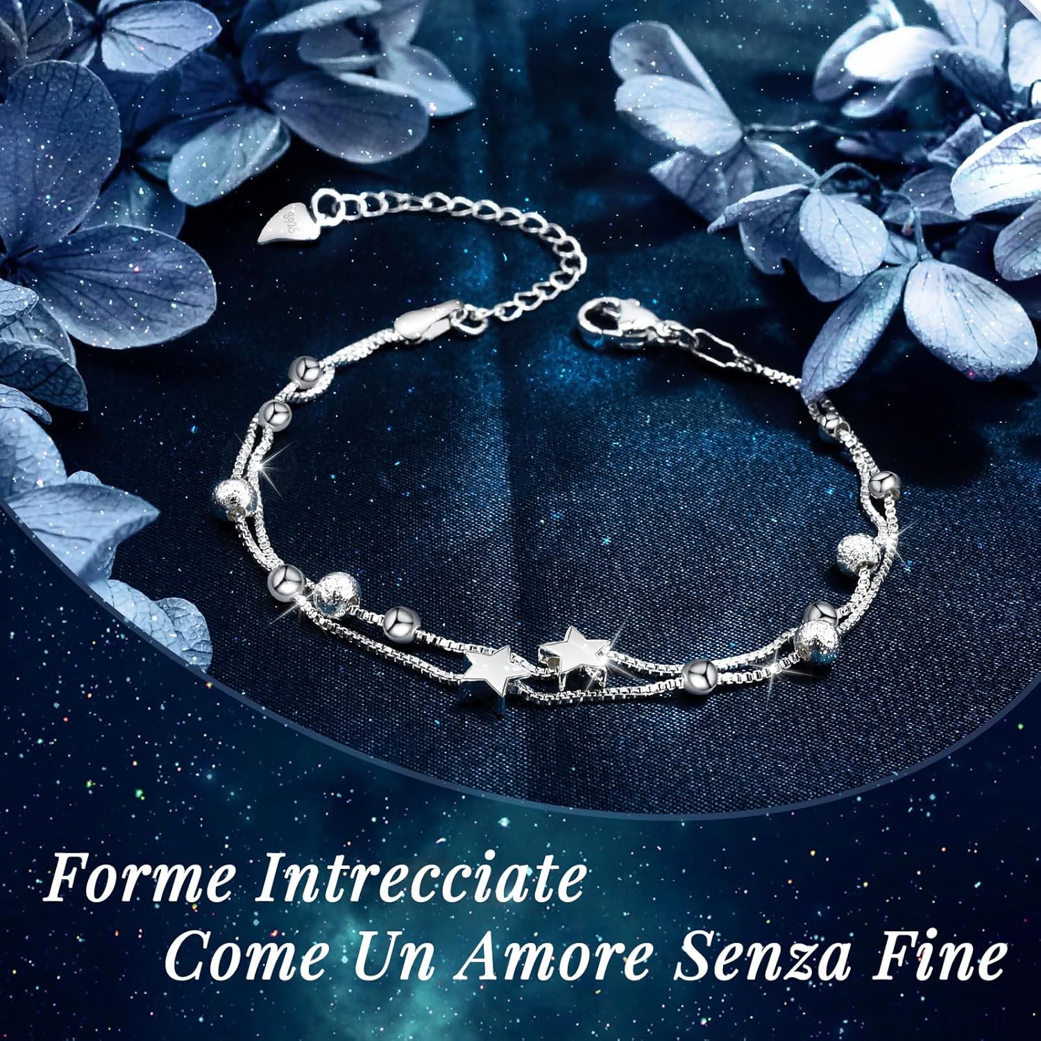 Detalle 2 de CheersLife Bracelet 925 argent étoiles perles