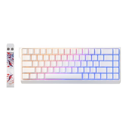 Detalle de YUNZII MAD68 HE Clavier Gamer Filaire 8000Hz (Blanc, Magnetic Amber Pro)