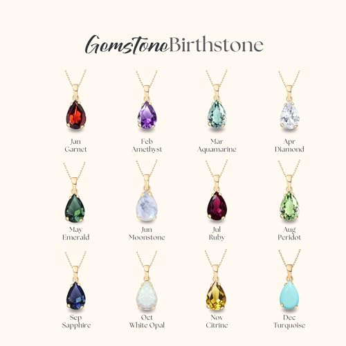 Detalle de ADITA GOLD White Opal Pendant Birthstone Necklace for Women, Gold Plated