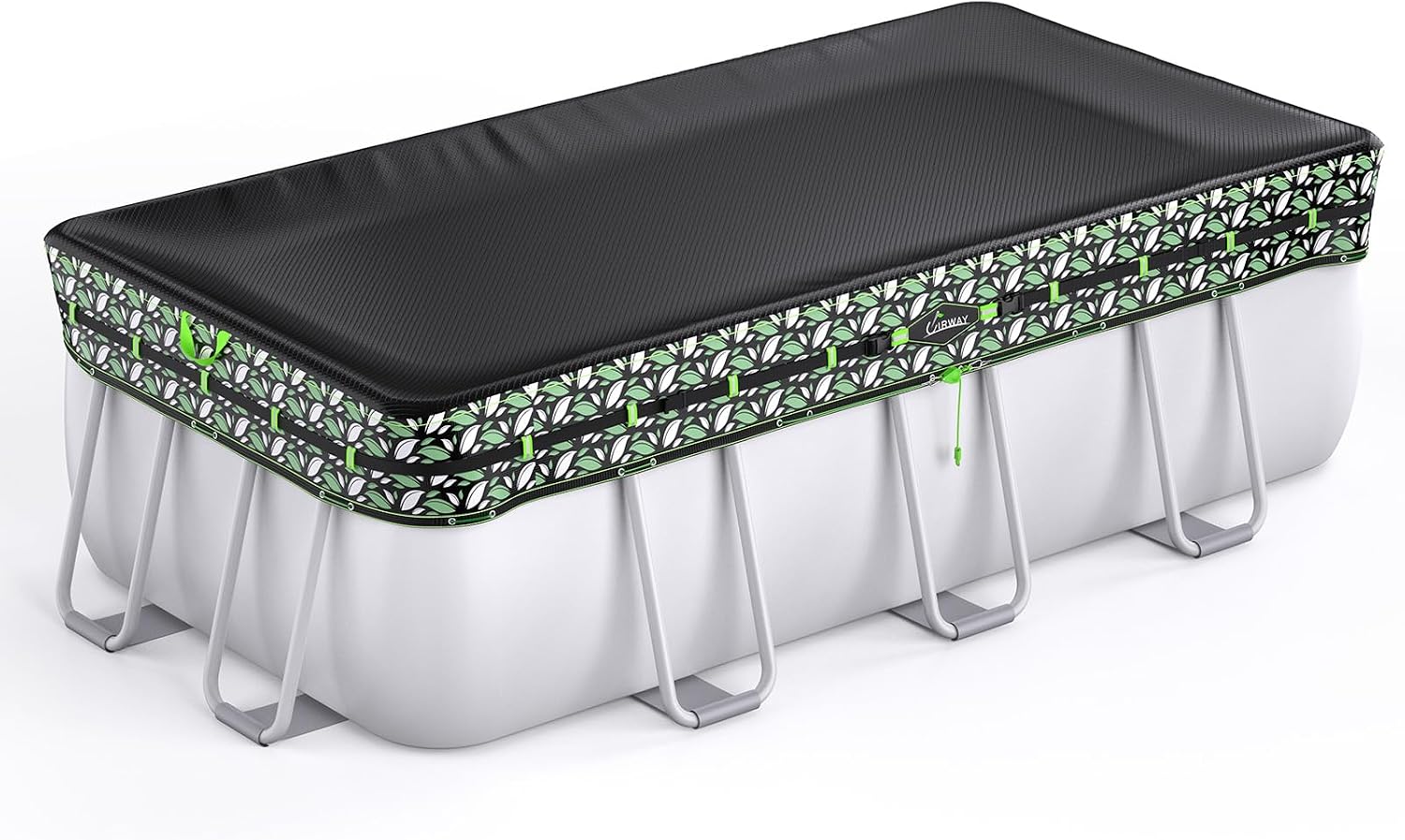 Detalle de UIRWAY 16x32FT Rectangle Above-Ground Pool Cover, 200 GSM HDPE, UV Resistant
