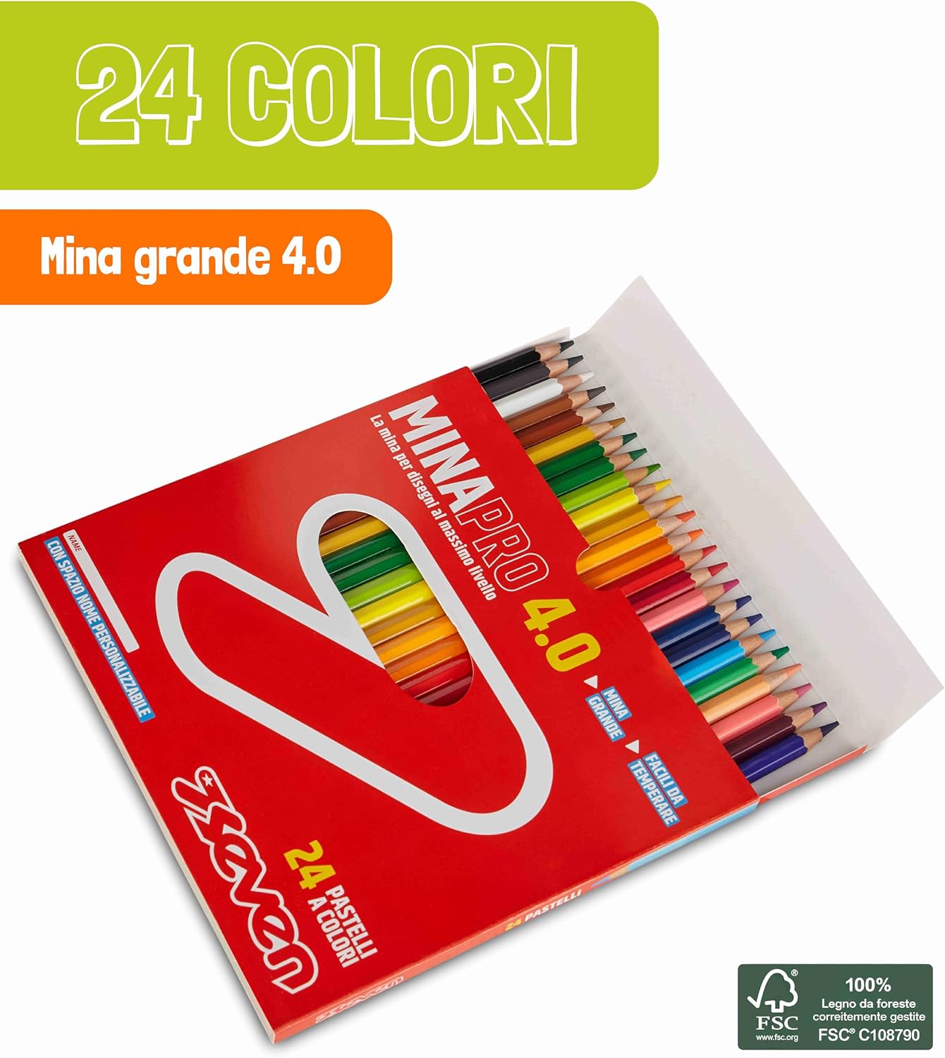 Detalle 2 de Seven Matite colorate 4.0, set da 24
