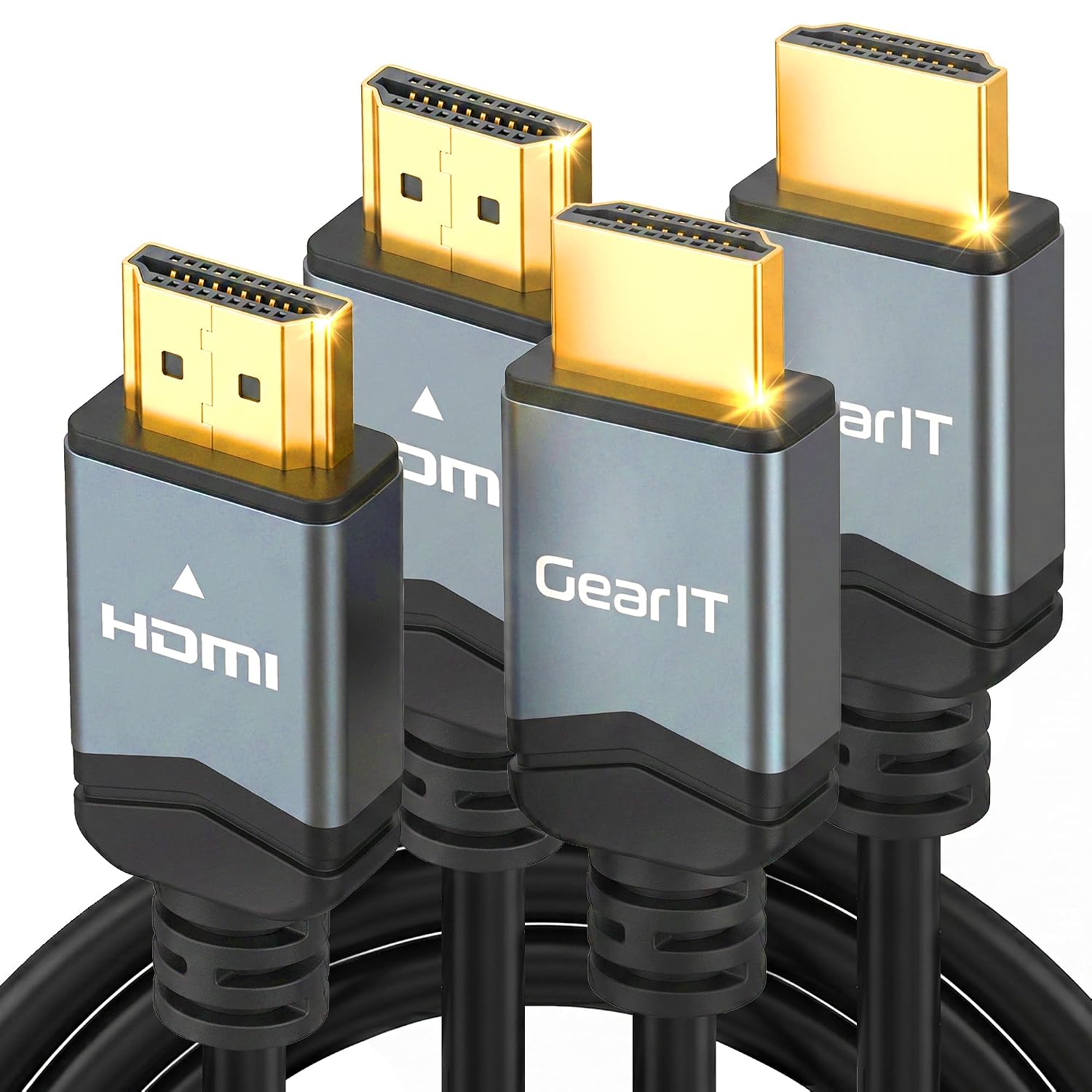 Detalle de GEARit HDMI Cable 8K@60Hz 10ft (2-Pack) — Ultra HD 2.1, 48Gbps, 8K/4K Ready