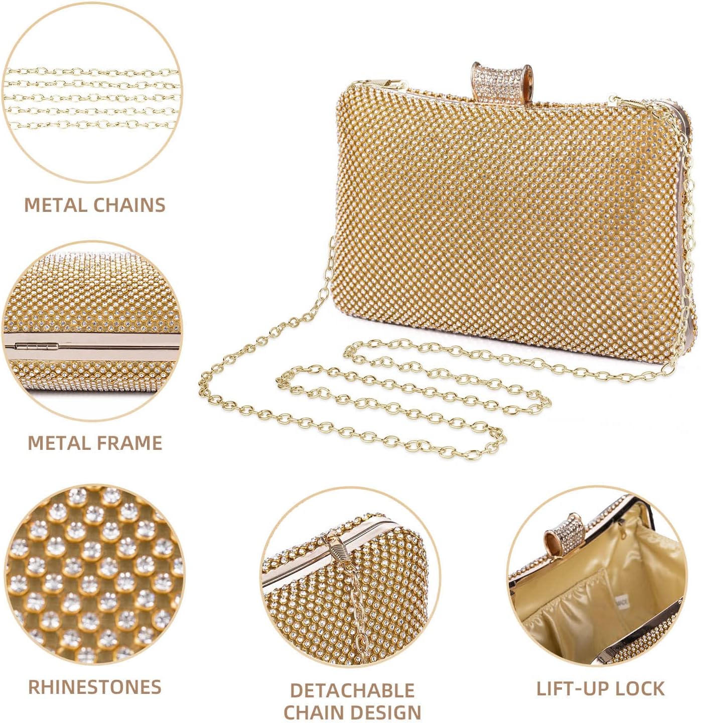 Thumbnail 4 de BAIGIO Damen Clutches Elegant Abendtasche