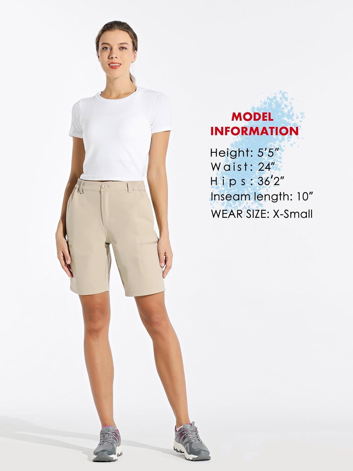 Detalle de WILLIT Damen Shorts Wanderhose – 10" Innennaht, 4‑Wege Stretch, UPF50 und vielseitig einsetzbare Outdoor-Shorts