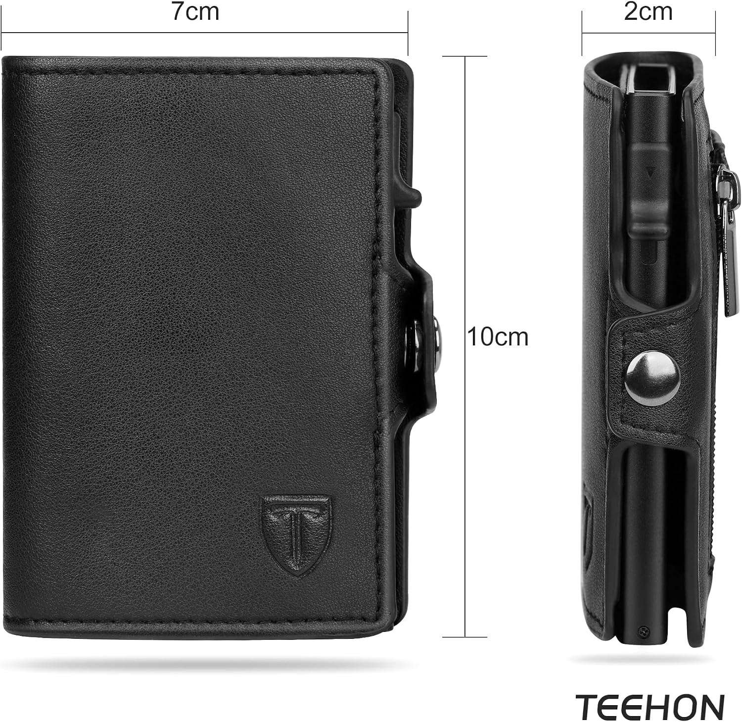 Detalle de TEEHON Geldbörse Herren – Slim Wallet mit RFID-Schutz, Karteneinsatz und Münzfach