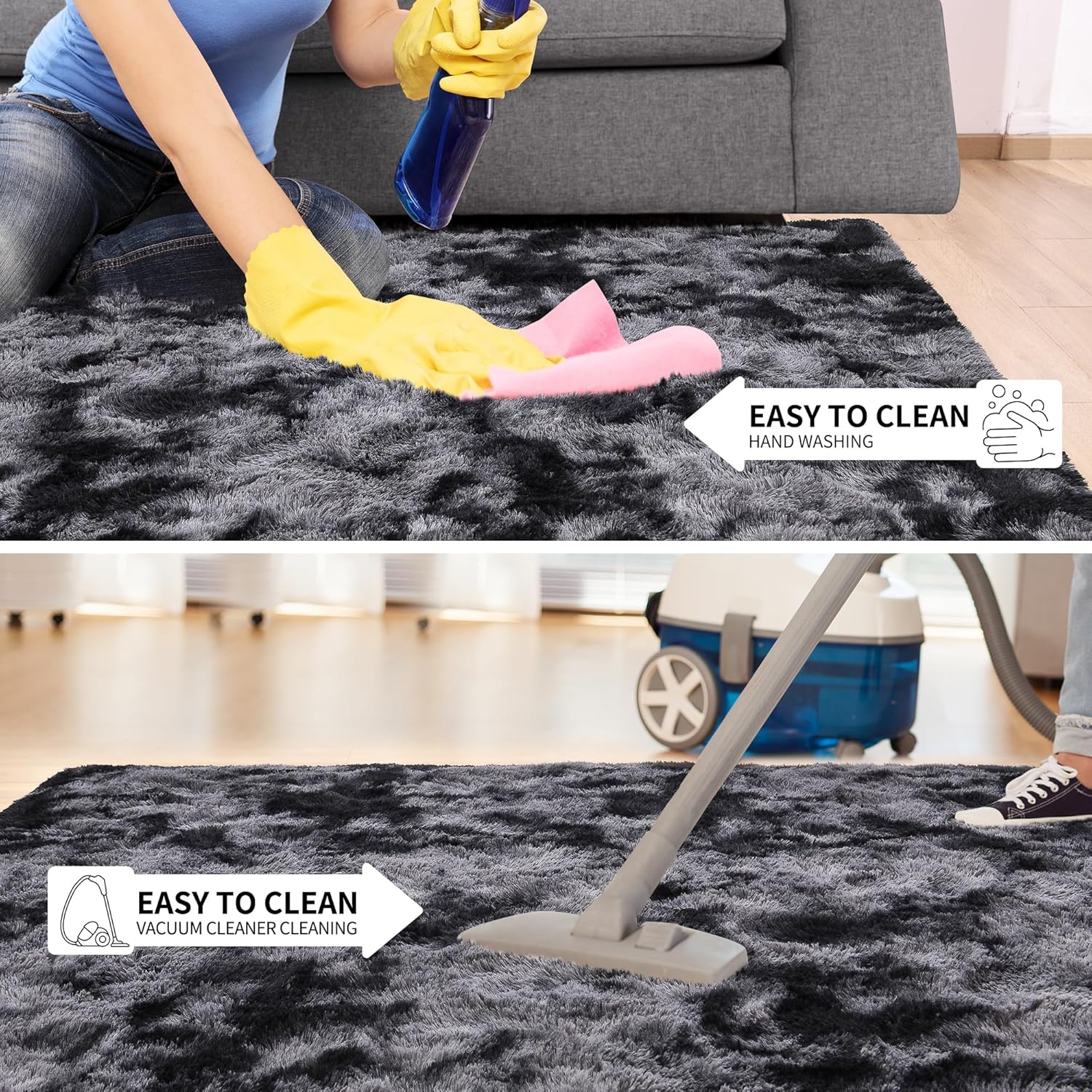 Thumbnail 4 de Tepook 9 x 12 ft plush area rug — gray