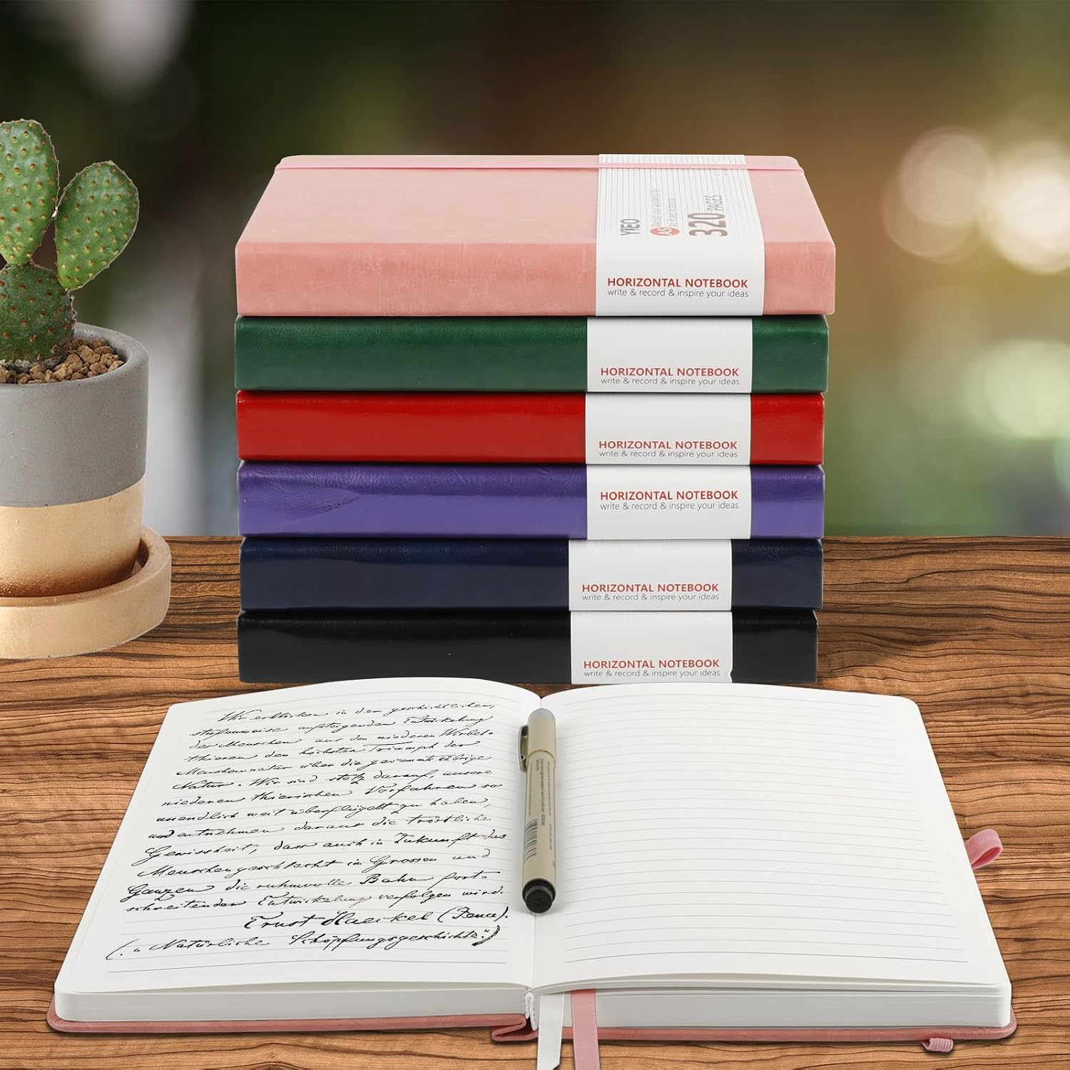 Thumbnail 6 de A5 Hardback Thick Notebook (320 Pages) with Elastic Closure, Pen Loop & Inner Pocket – Pink, 14.5 x 21cm