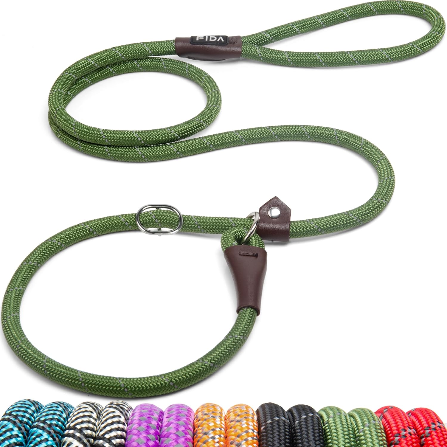 Detalle de Fida Slip Lead 1.8m — Slip-On Rope Leash for Dogs