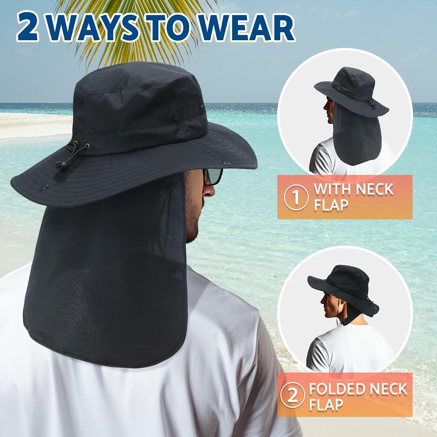 Detalle de NPJY Sun Hat with Neck Flap