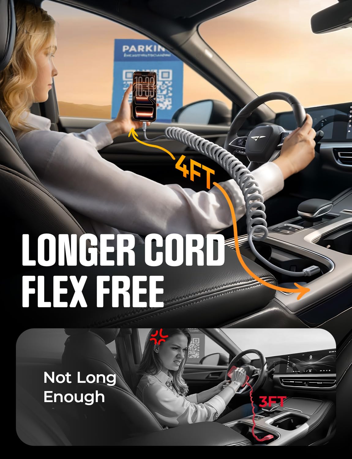 Thumbnail 4 de LISEN Coiled USB C Cable 1.2m for CarPlay
