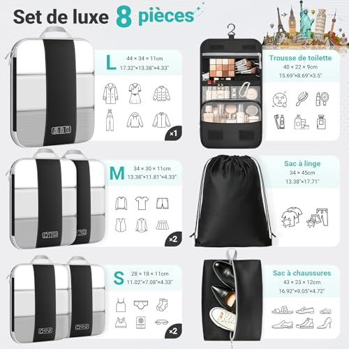 Thumbnail 5 de Organisateur Valise 8 Pièces Estaviva — Sac de Compression Voyage Premium