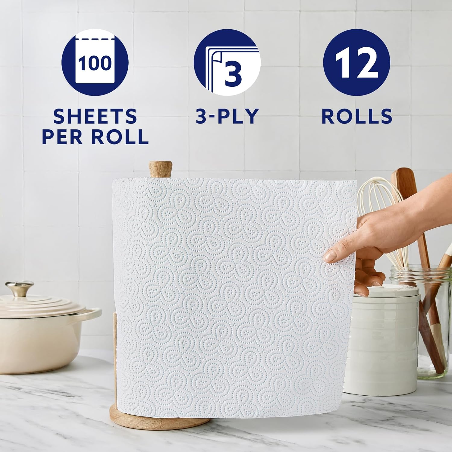 Thumbnail 4 de by Amazon Multipurpose Kitchen Roll, 3-Ply, XXL – 12 Rolls (100 sheets each) | FSC Certified, UK