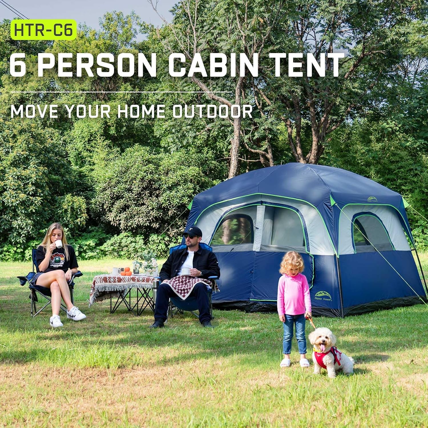 Thumbnail 6 de Happy Travel Tent 6 Person Tent for Camping