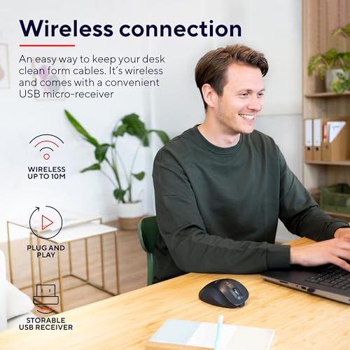 Detalle de Trust Fyda Mouse Wireless Ricaricabile: ergonomia, libertà e DPI regolabili in un mouse sostenibile