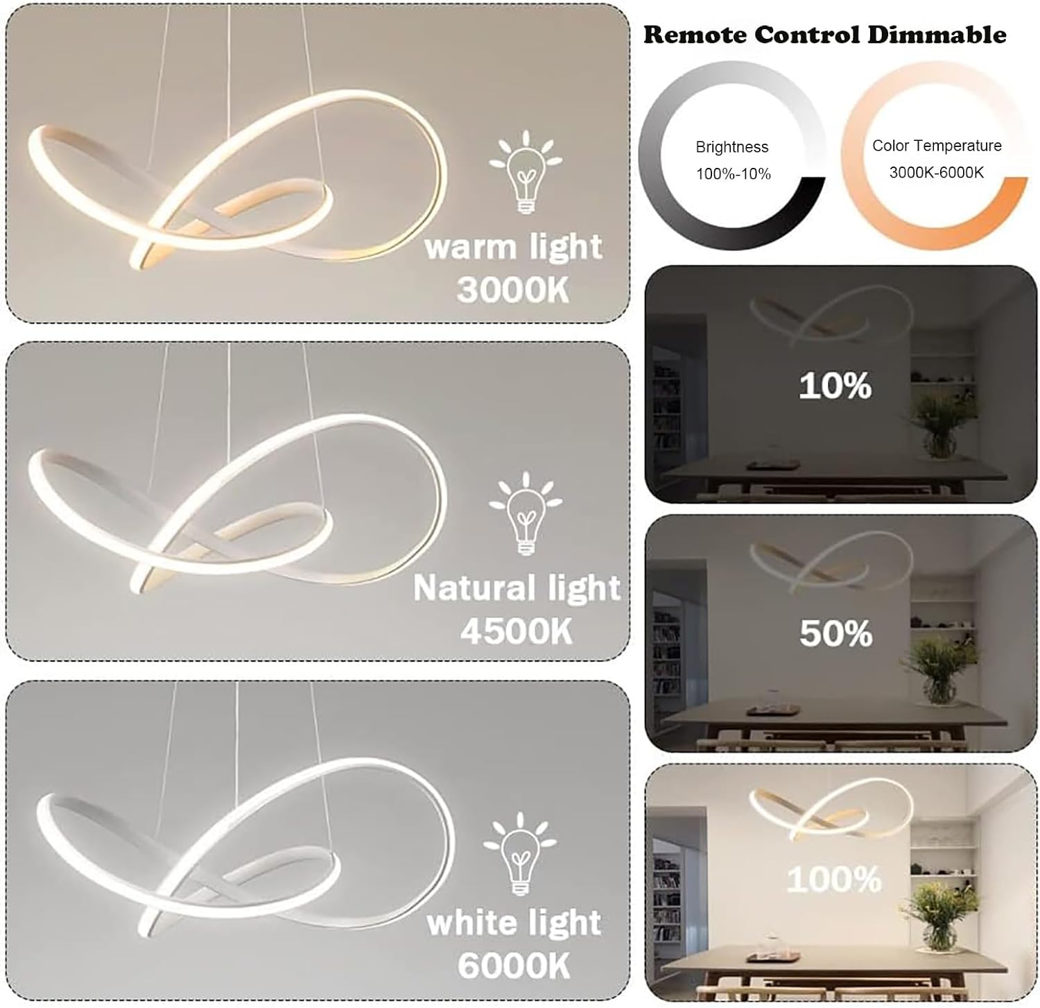 Detalle 2 de 30W Lampada a Sospensione LED 50 cm 3000–6000K