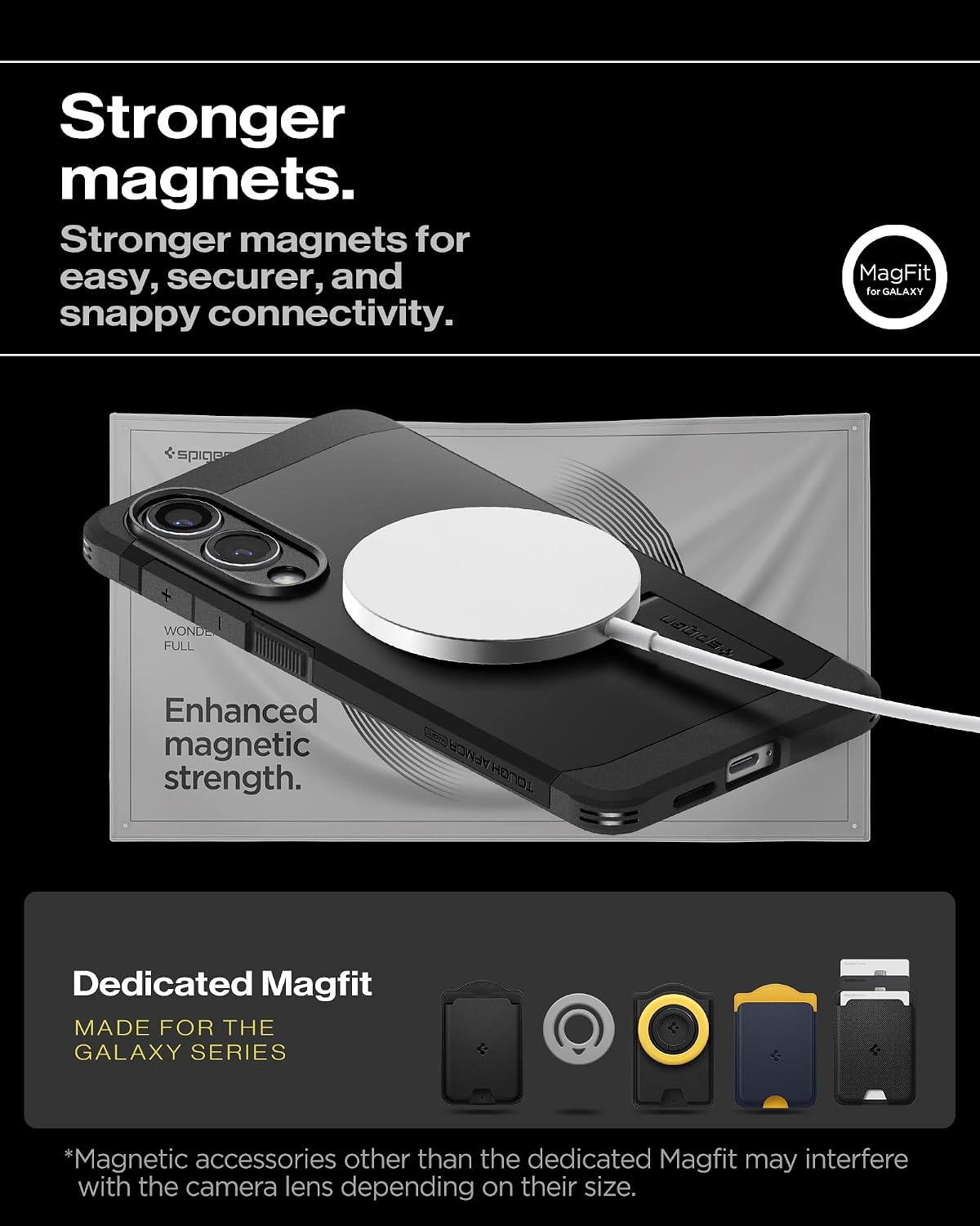 Detalle 2 de Spigen Tough Armor (AI) MagFit für Samsung Galaxy S25 Edge – MagSafe- kompatible Hülle mit Kickstand und XRD-Pads