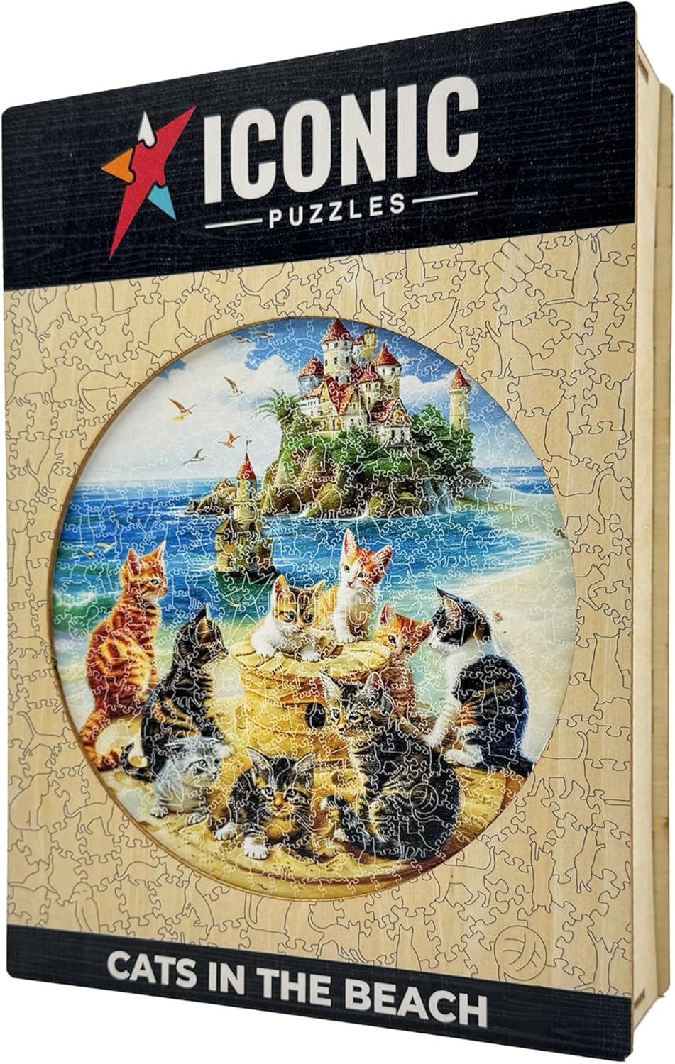 Thumbnail 2 de Iconic Puzzles „Kittens at the Seaside“ – nachhaltiges Holzpuzzle (S, 200 Teile)