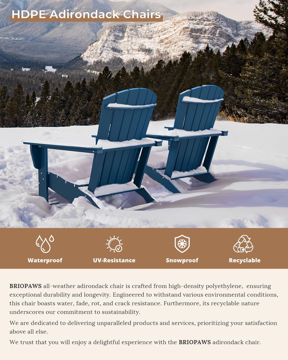 Detalle 2 de Briopaws Adirondack Chairs HDPE