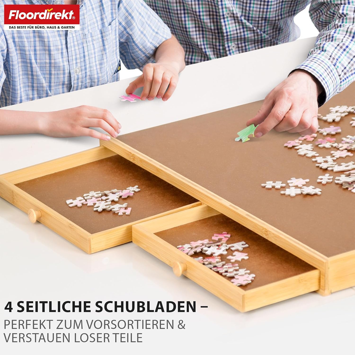 Detalle 2 de Floordirekt Yukon Puzzletisch 76Ă57 cm đ§©