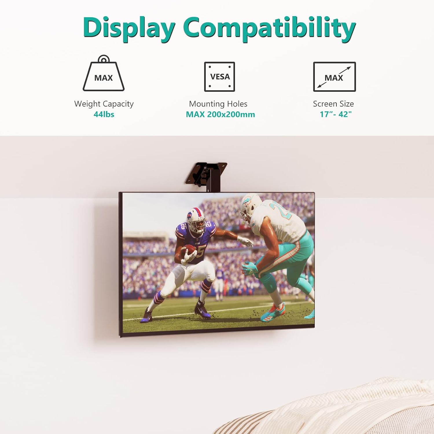 Detalle 2 de WALI FCM202 Ceiling TV Mount 44 lbs