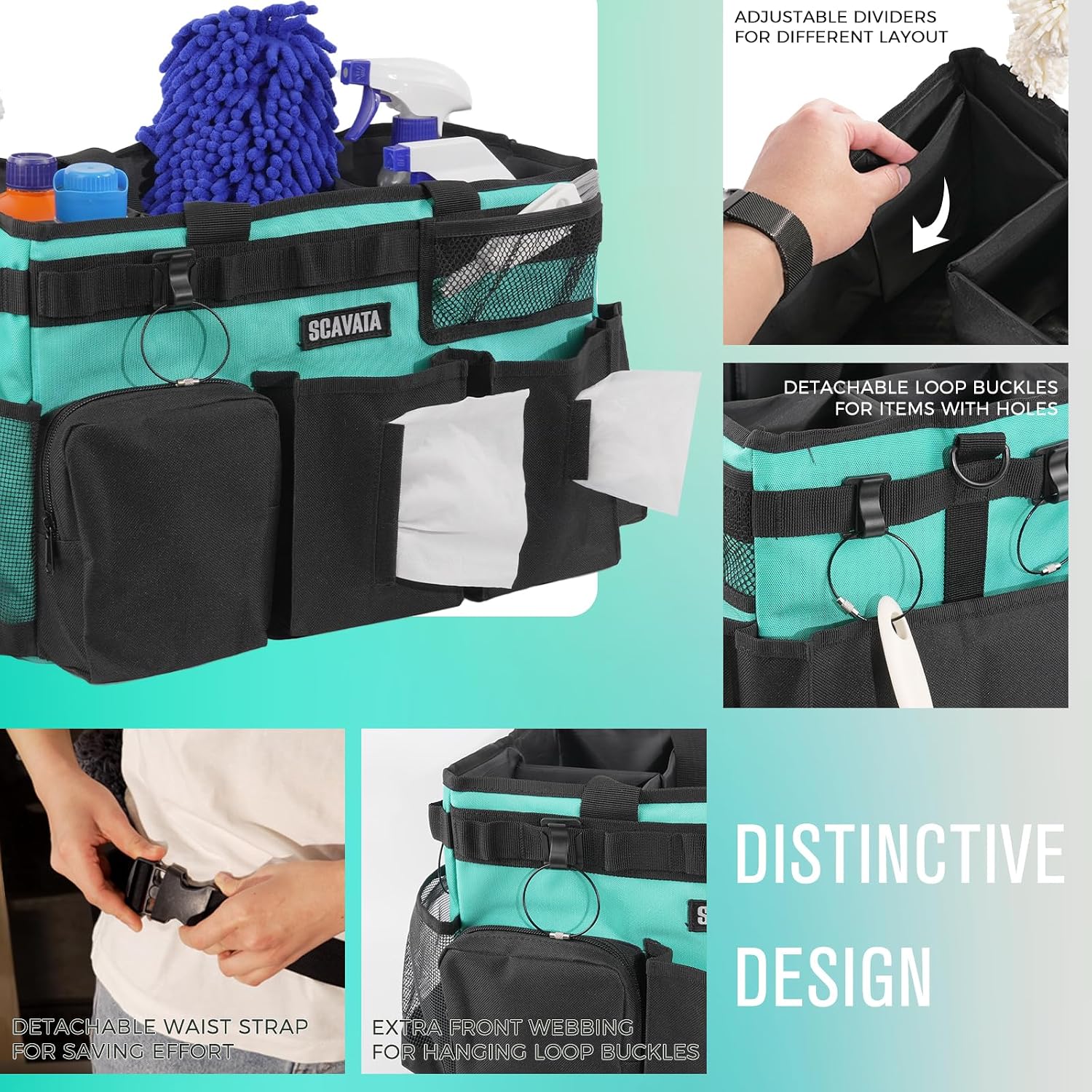 Thumbnail 2 de SCAVATA Wearable Cleaning Caddy Bag — Mobile Organizer for Maids, Housekeepers, and DIY Cleanups