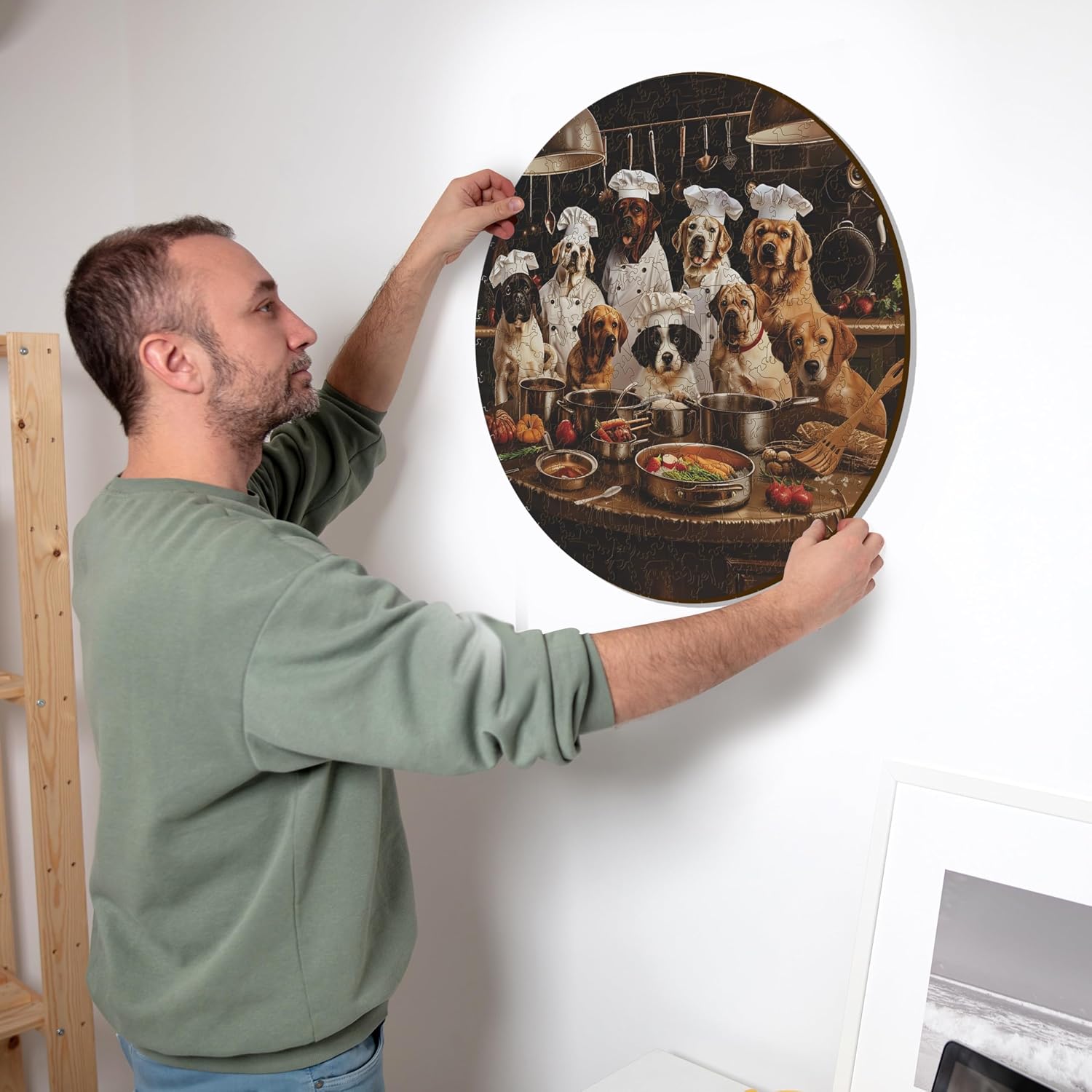 Thumbnail 4 de Iconic Puzzles Chiens de Chef – Puzzle en bois 100% durable Taille L, 600 pièces