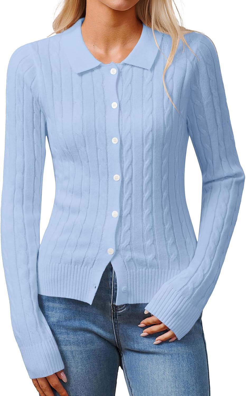 Detalle 2 de YUNDAI Womens Cable Knit Cardigan UK 8–18