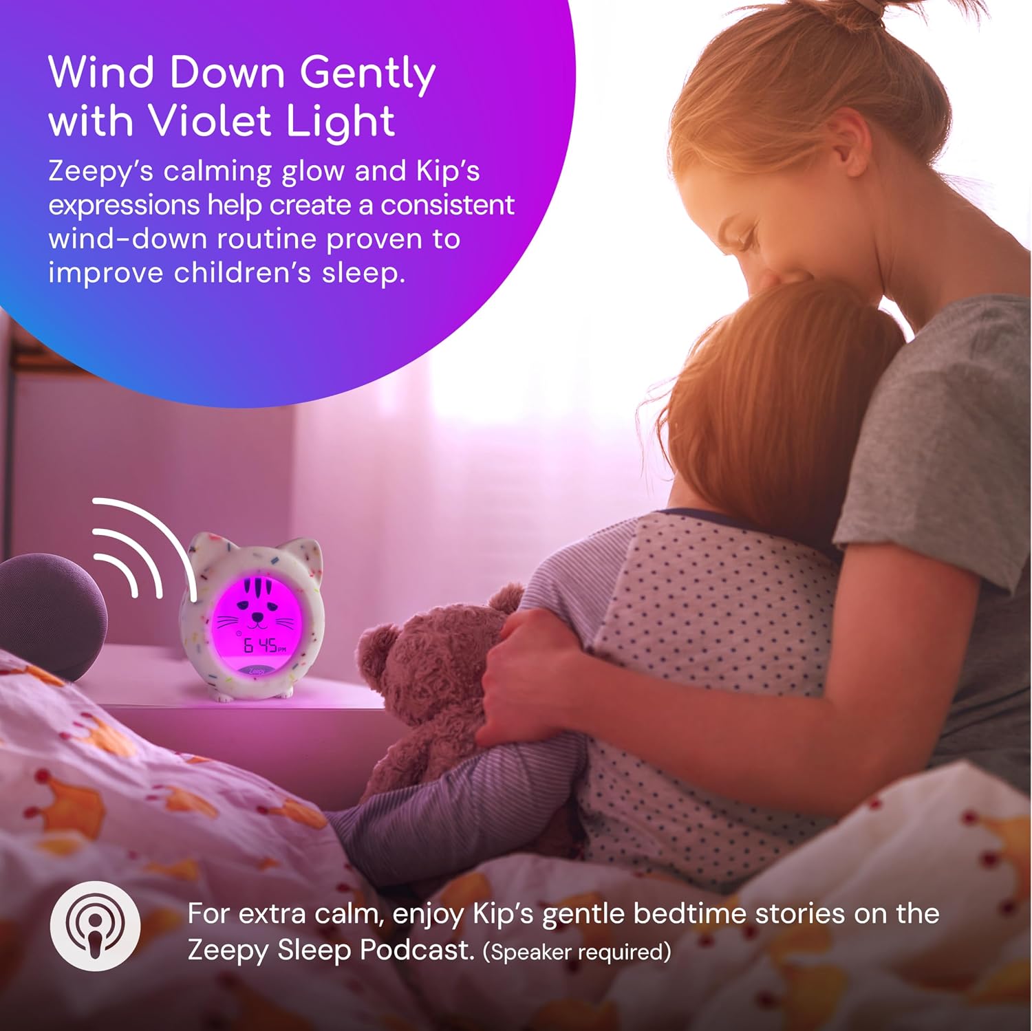 Detalle de Zeepy 4-Phase Toddler Sleep Trainer Clock | Kip the Kitty