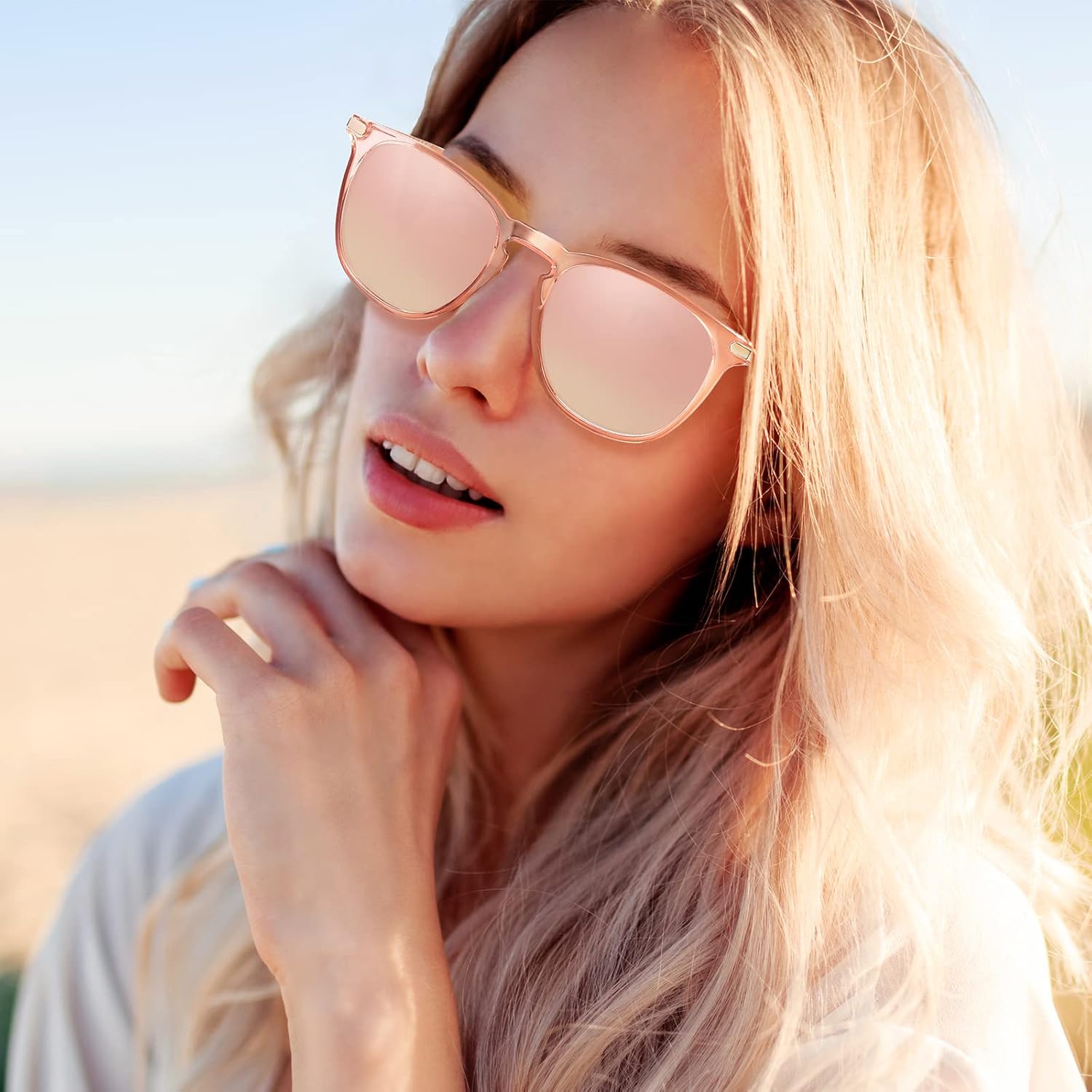 Thumbnail 2 de TSEBAN Vintage Polarisierte Damen-Sonnenbrille mit Blaulichtfilter – Acetat-Rahmen, UV 400