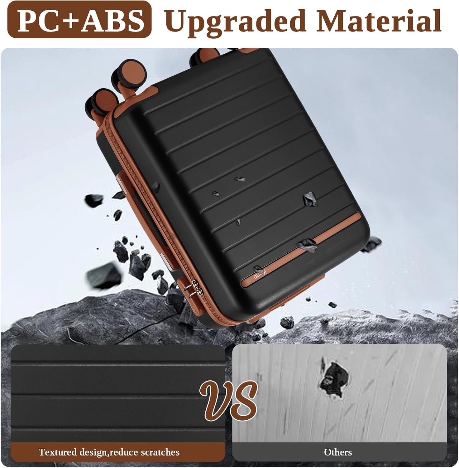 Thumbnail 1 de Kono Cabin Suitcase 55x40x20: Lightweight ABS+PC, 36L, 4‑Wheel Spinner