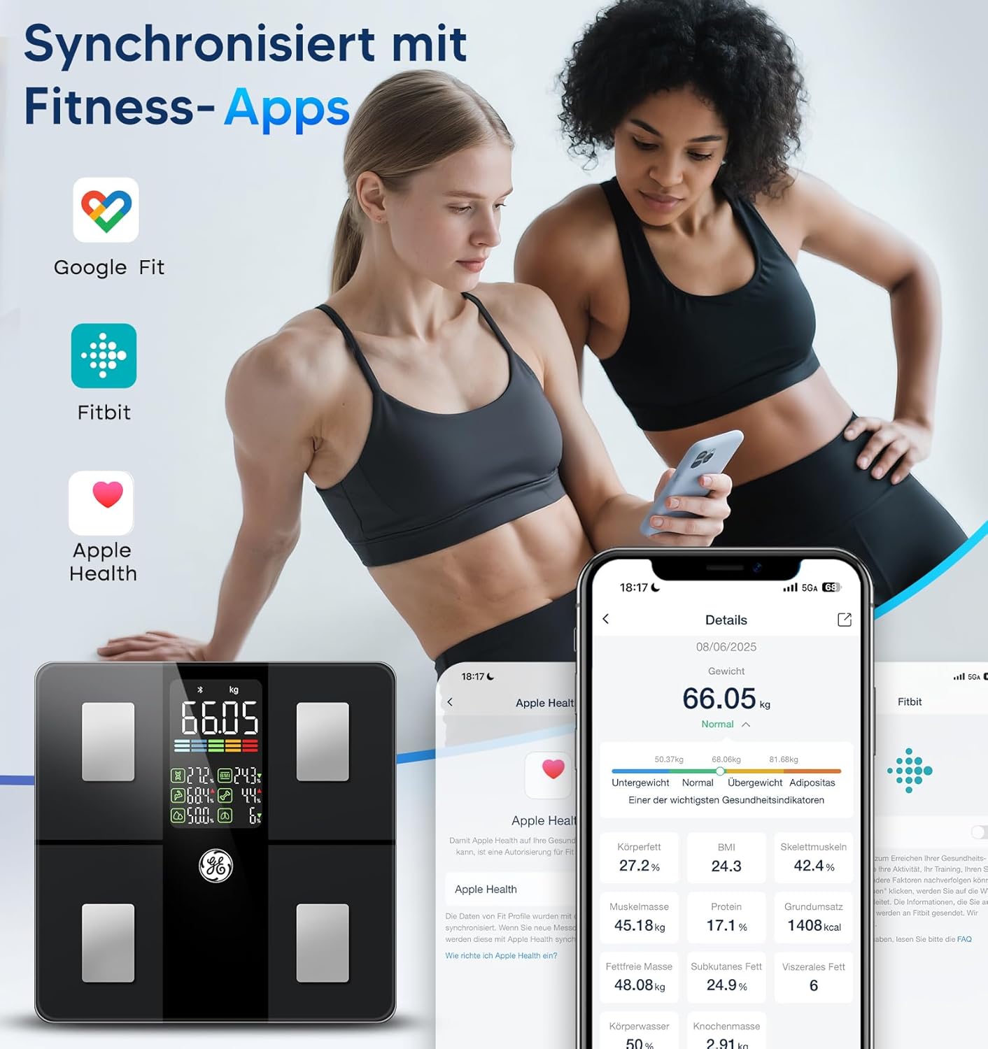 Thumbnail 5 de GE Körperfettwaage Digital mit Großem Display