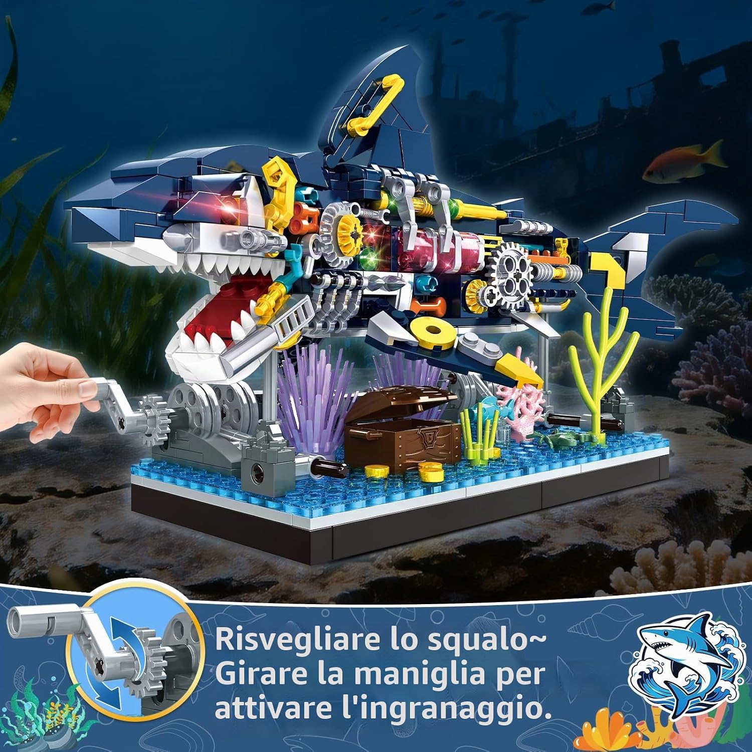 Thumbnail 1 de kiothdre Set Costruzioni Forma Squalo – Gioco Meccanico a Forma di Squalo con 499 pezzi