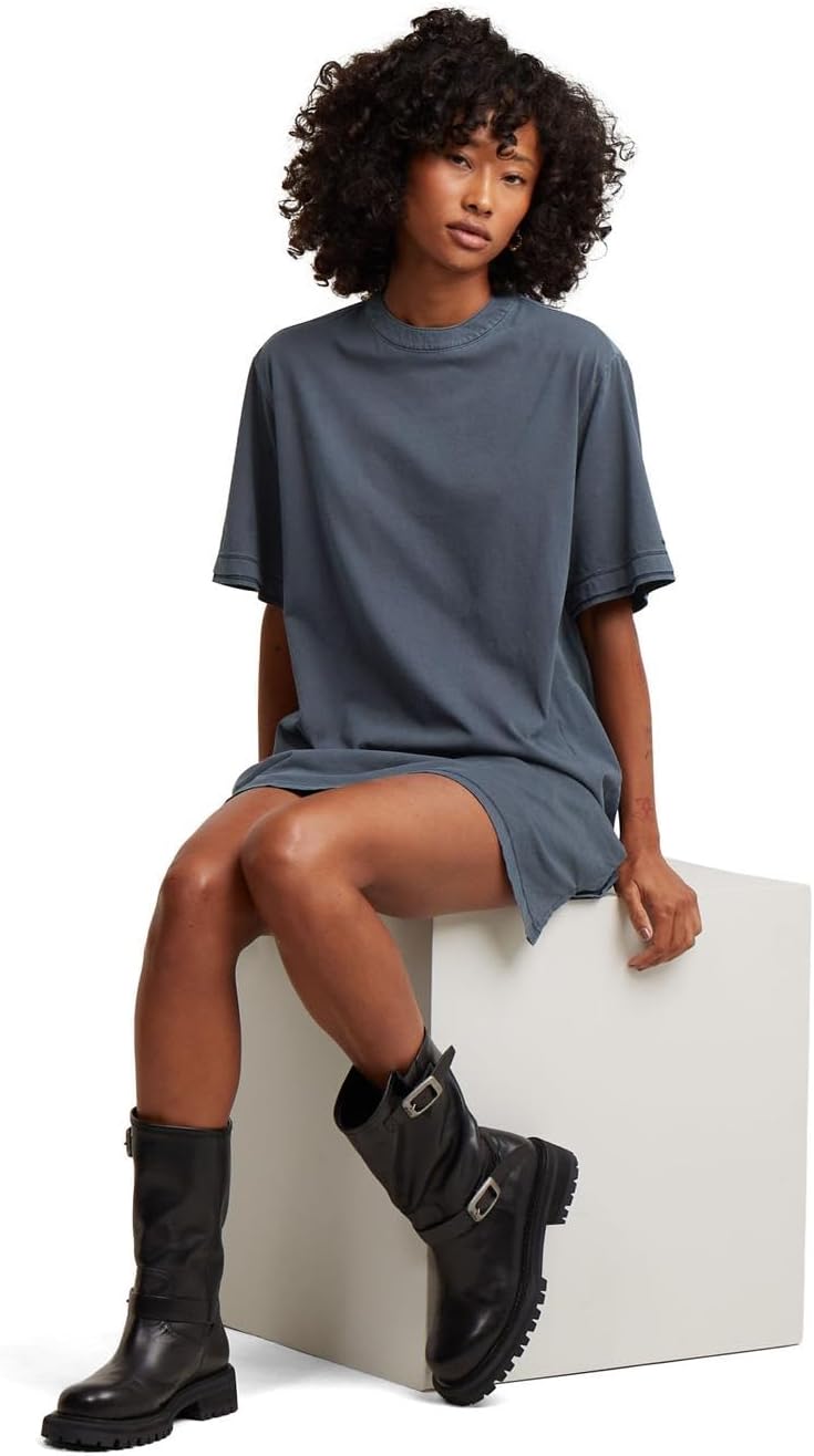 Detalle de G-Star Woven Mix Washed Jersey Dress WMN Dress Femme – Robe courte bleu taille L