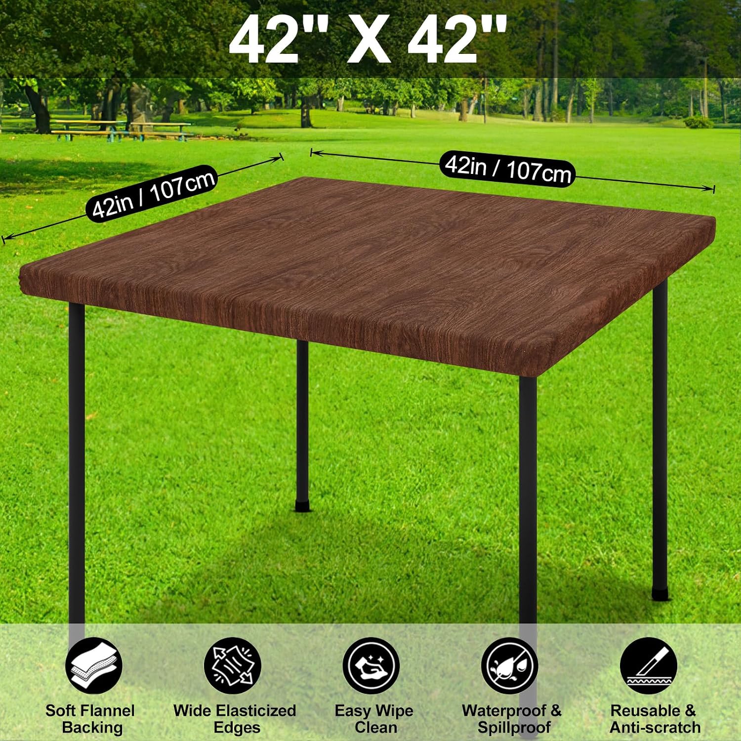 Detalle de Smiry Fitted Tablecloth, 42 x 42 Inches